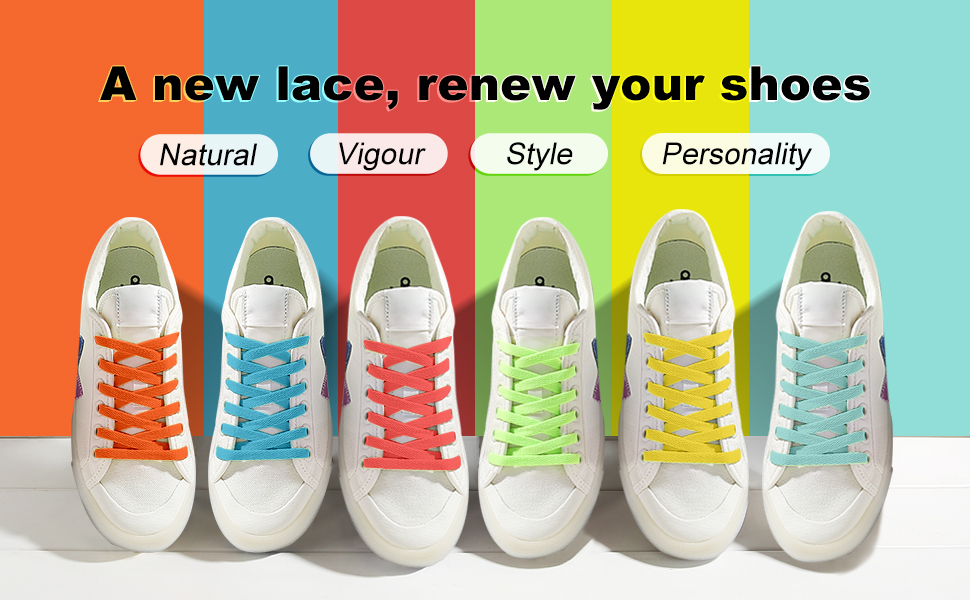 A new laces renew your shoes. This is the VSUDO FASHIONABLE FLAT SHOE LACES FOR SNEAKERS.