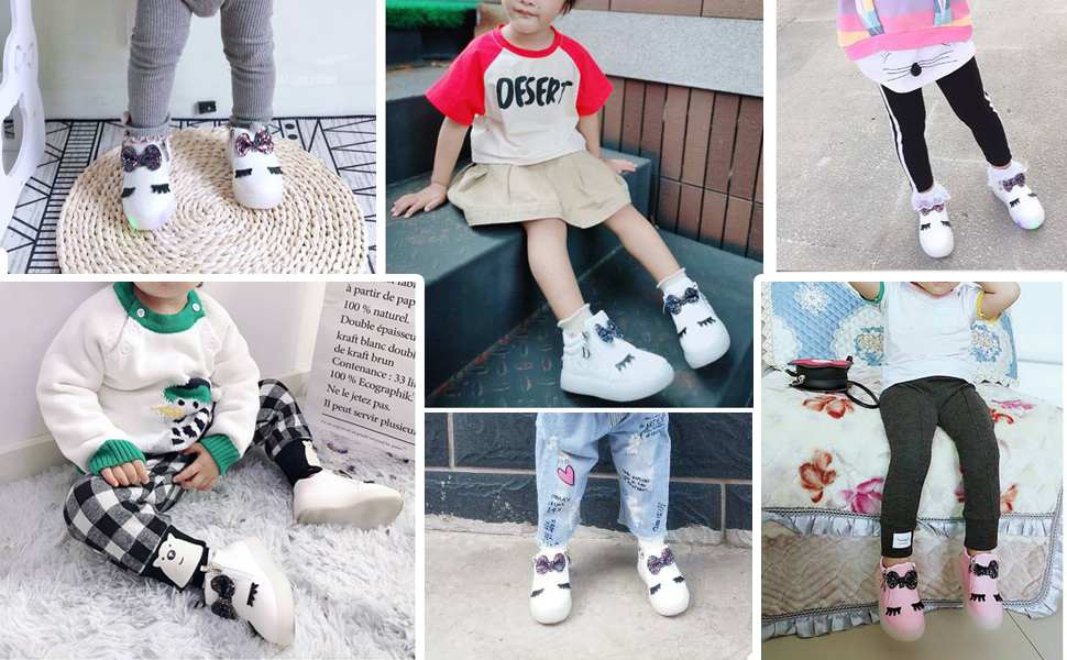 Baby Toddler Boys Girls LED Light Up Shoes Snow Boots 1-6 Y Kids Luminous Winter Warm Sneakers Boots