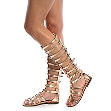 Gladiator Sandals for Womens Knee High Flat Sandals 