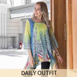 3/4 sleeve tunic tops for women