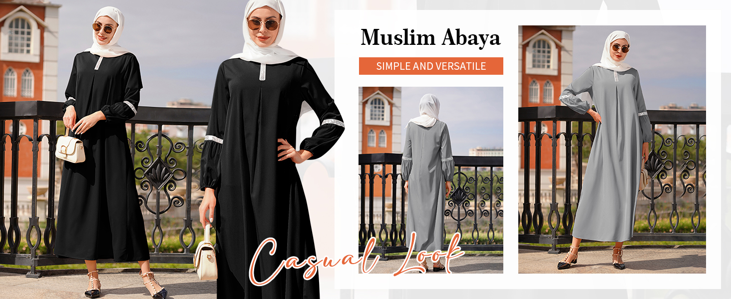 Muslim Abaya Dress for Women Casual Sequin Sundress Dubai Kaftan Robe Party Islamic Prayer Clothing