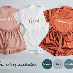 Bridesmaid Pajamas Shorts | Bridesmaid PJs | Bachelorette Party | Bridesmaid Gifts | Bridal Party | Maid of Honor Gifts |Bridesmaid proposal