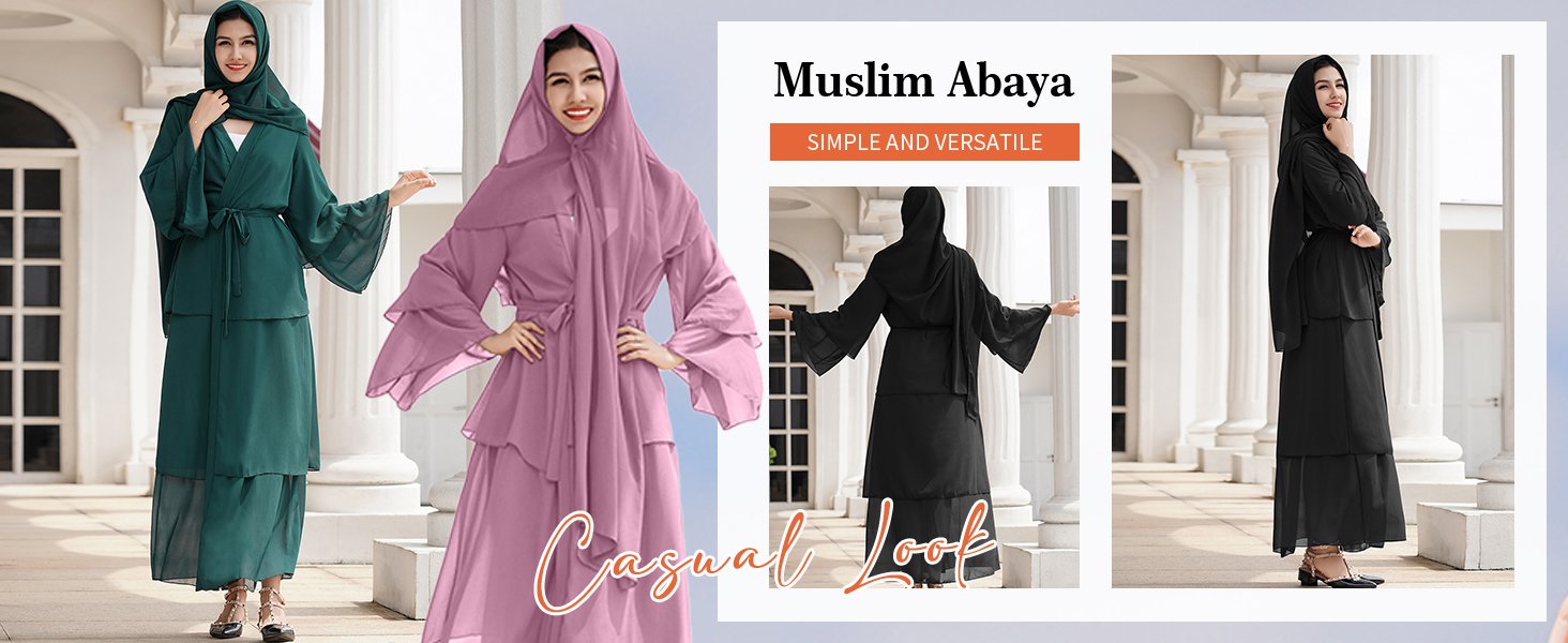 Muslim Dresses for Women Muslim Cardigan Abayas Open Front Cardigan Islamic Dubai Robe Kaftan Dress